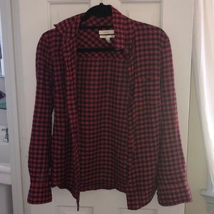 J. Crew red navy boy shit button down